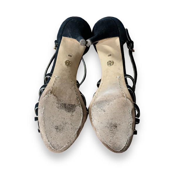 Just in ✨| Tory Burch Suede Leather Trim Embellished Sandals SZ8 - Picture 4 of 4